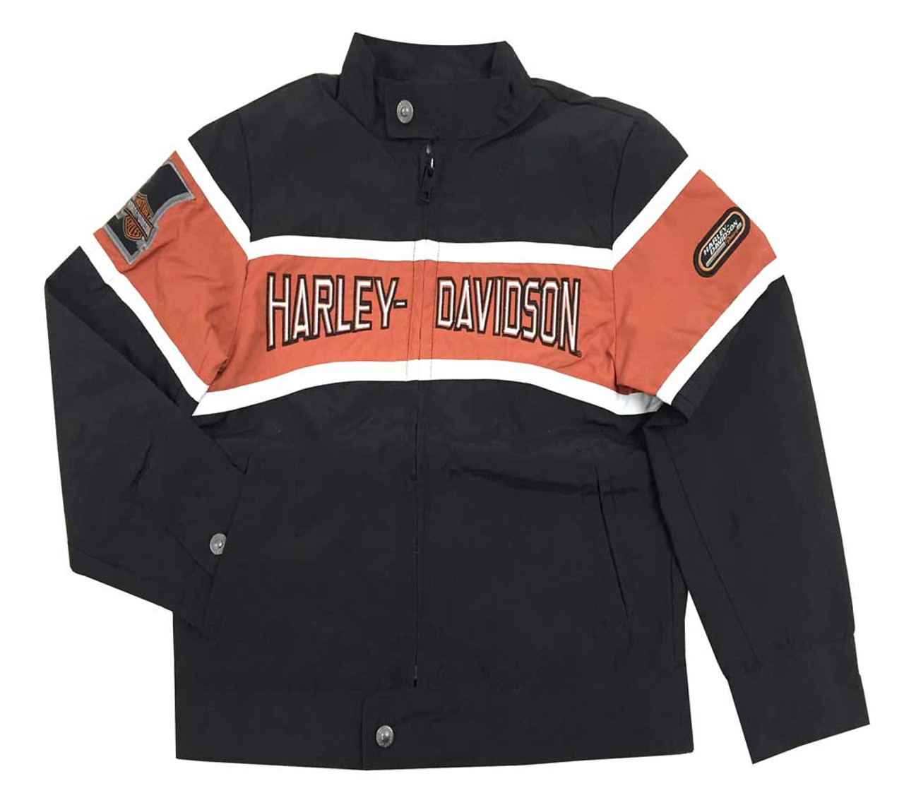ジャケット・アウター HarleyDavidson nylon jacket fire pattern Harley Davidson Fire Pattern Nylon Jacket Flame M Size Black