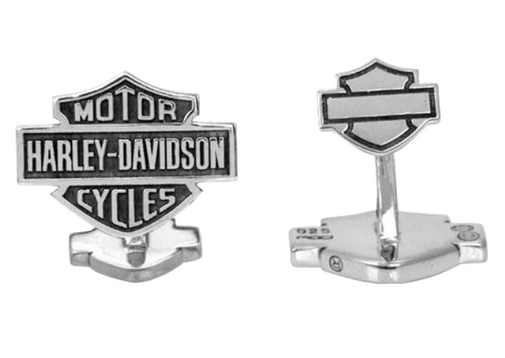 Harley-Davidson® Men's Sterling Silver Bar & Shield Cufflinks