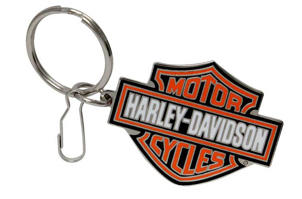 Harley-Davidson® Bar & Shield Logo Enamel Key Chain, Orange Logo
