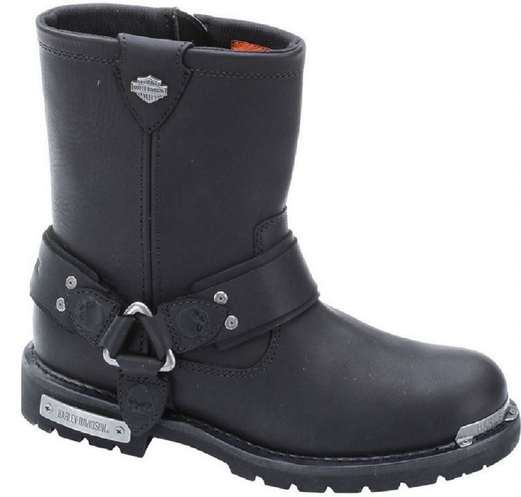 Harley-Davidson® Men's Doug 8-Inch Black Boots. Inside Zipper