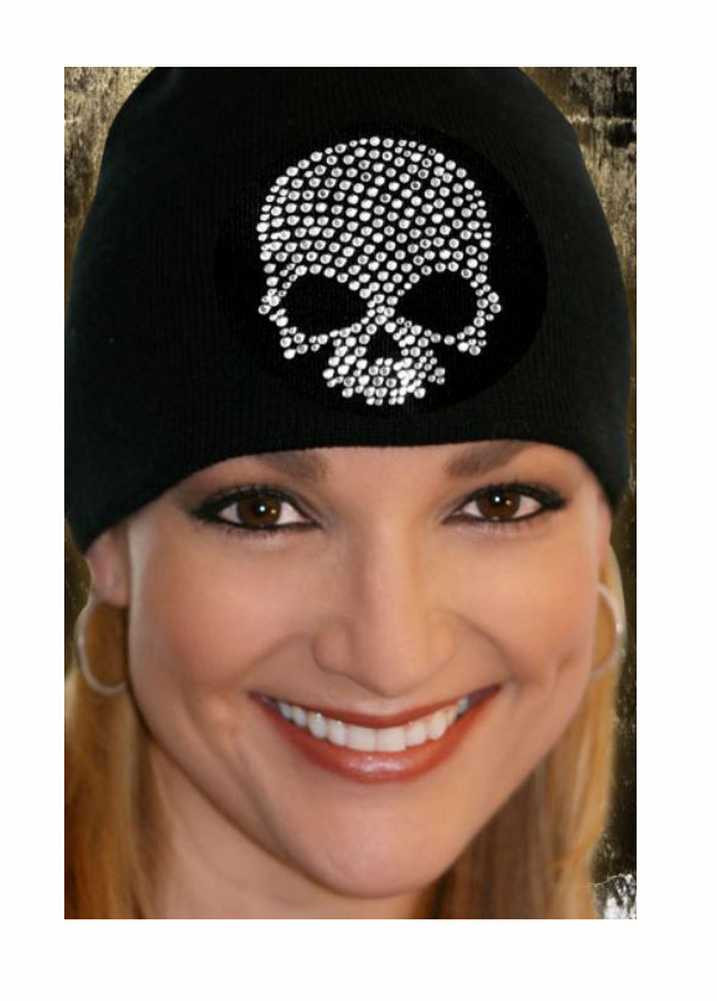 NOS Vintage 90s Streetwear Womens Sequined Skull Knit Winter Beanie Hat Black Vintage | Accessories | Nos Vintage 9s Streetwear Womens  main image 4
