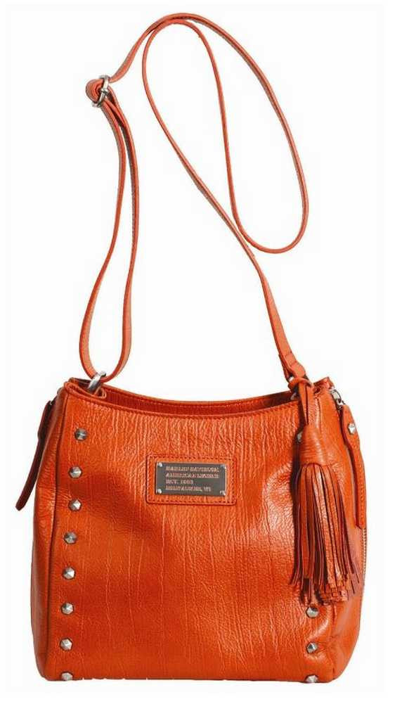 Harley-Davidson® Women's All Bark Crossbody Purse Orange Leather