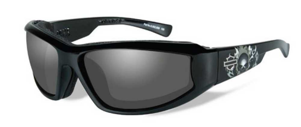Harley-Davidson® Mens Jake Willie G Skull Flames Sunglasses Wiley
