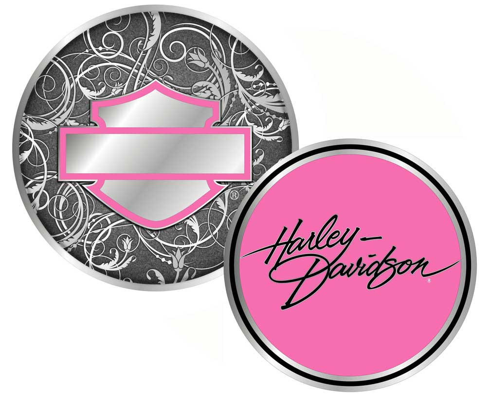 Harley-Davidson® Pink Label Fliagree Bar & Shield Challenge Coin
