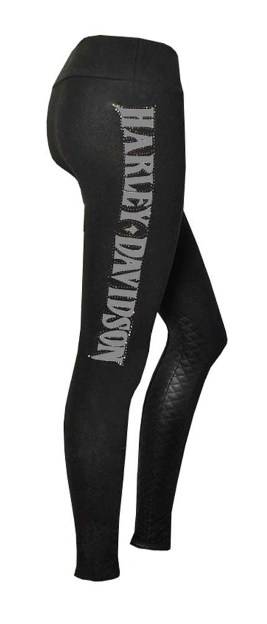 Harley-Davidson® Women's Fiery Eagle Embellished H-D Leggings - Classic  Black - Wisconsin Harley-Davidson