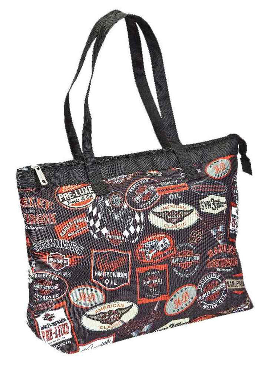  Harley-Davidson Women's Signature B&S Light-Weight Shopper Tote  Bag - Black : Harley-Davidson: Clothing, Shoes & Jewelry