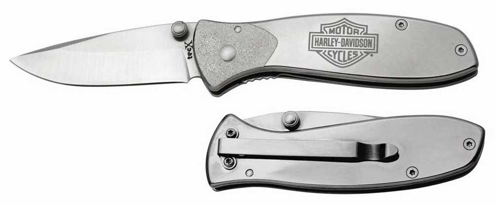 ハーレー ダビッドソン❣️固定電話 置き物 ♡未使用✨ Harley-Davidson® TecX Tags-L B&S Pocket Knife Polished Stainless