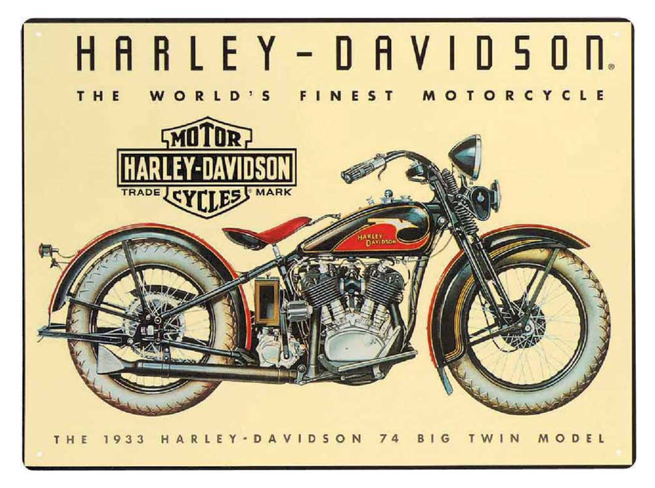 Harley-Davidson® 74 Big Twin Tin Metal Sign 12.5 x 17 Inch 2010011