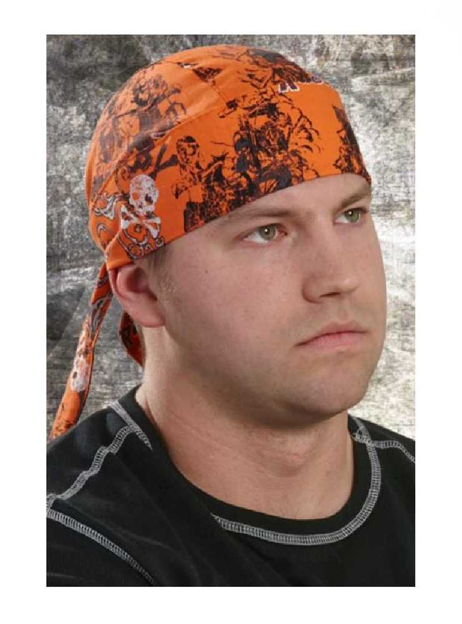 That's A Wrap Men's Biker Retro Rider Bandana Orange Cotton