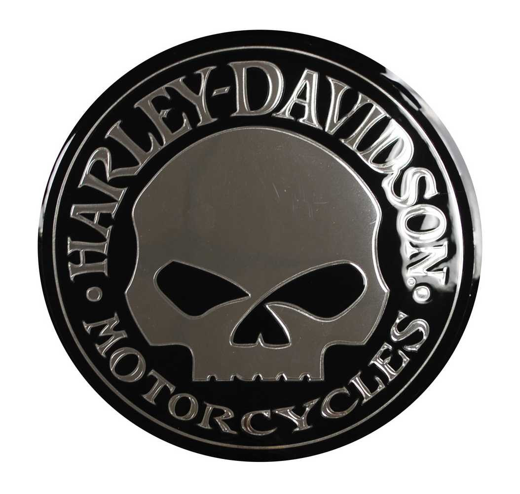 Harley-Davidson® Silver Skull Classic Emblemz Decal,, 5.5 Inch