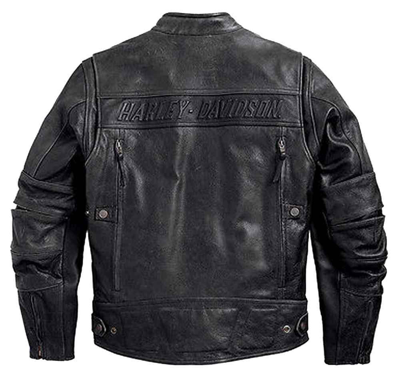 Harley-Davidson® Men's 3 Vent STEALTH Distressed Black Leather Jacket ...