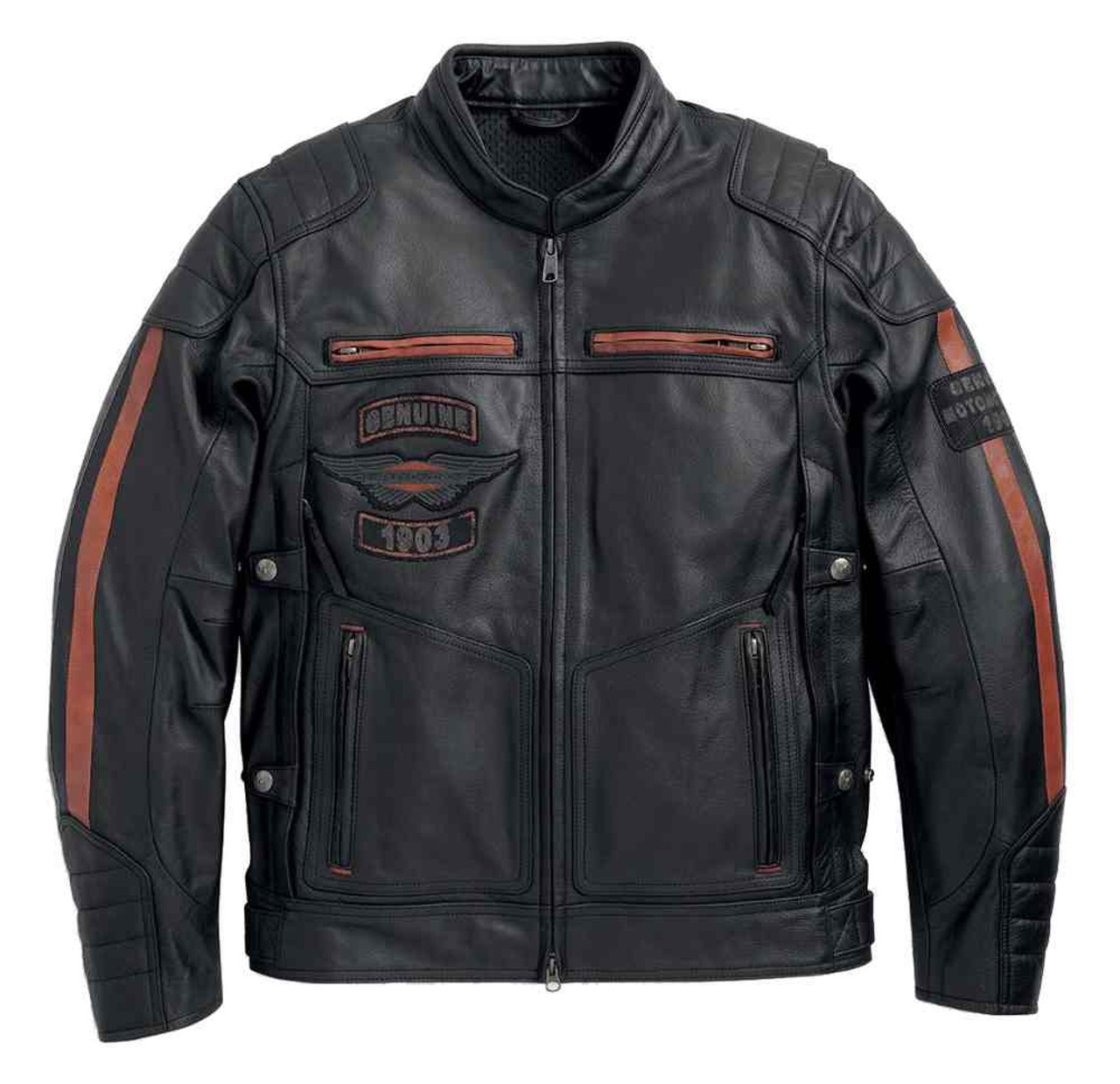 Harley-Davidson® Men's Triple Vent System Exmoor Leather Jacket, Black ...