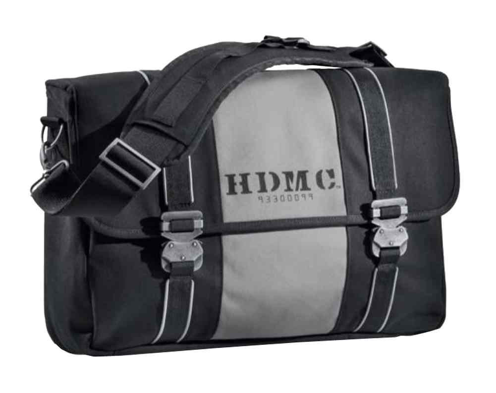 HarleyDavidson® HDMC Messenger Bag, WaterResistant, Black/Silver