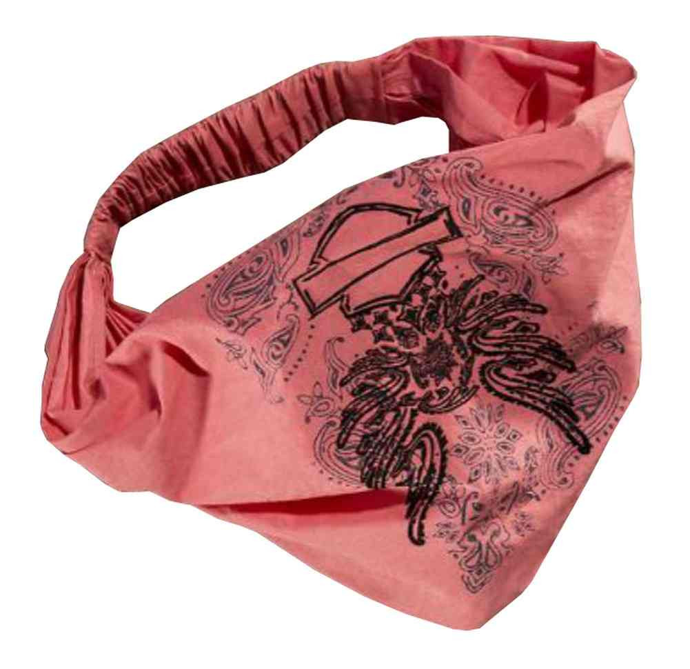 HarleyDavidson® Womens Flocked Eagle Scrunchie Headwrap, Bright Coral