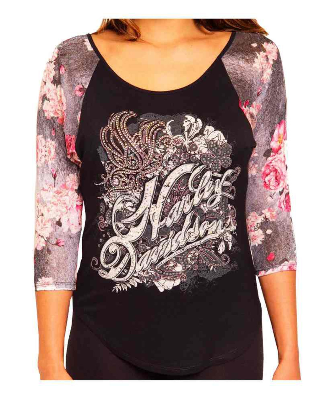 Harley-Davidson® Women's Butterfly Field Embellished Raglan