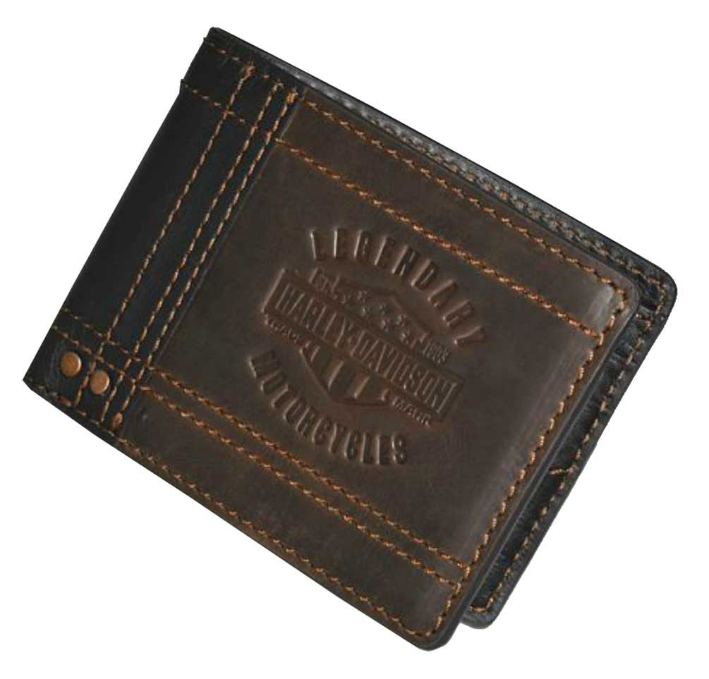 HarleyDavidson® Men's Legendary BiFold Wallet, Brown Leather 97686
