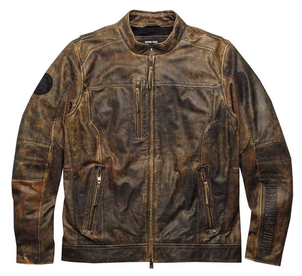 Harley-Davidson® Men's Miramar Distressed Leather Jacket, Brown 97128-16VM