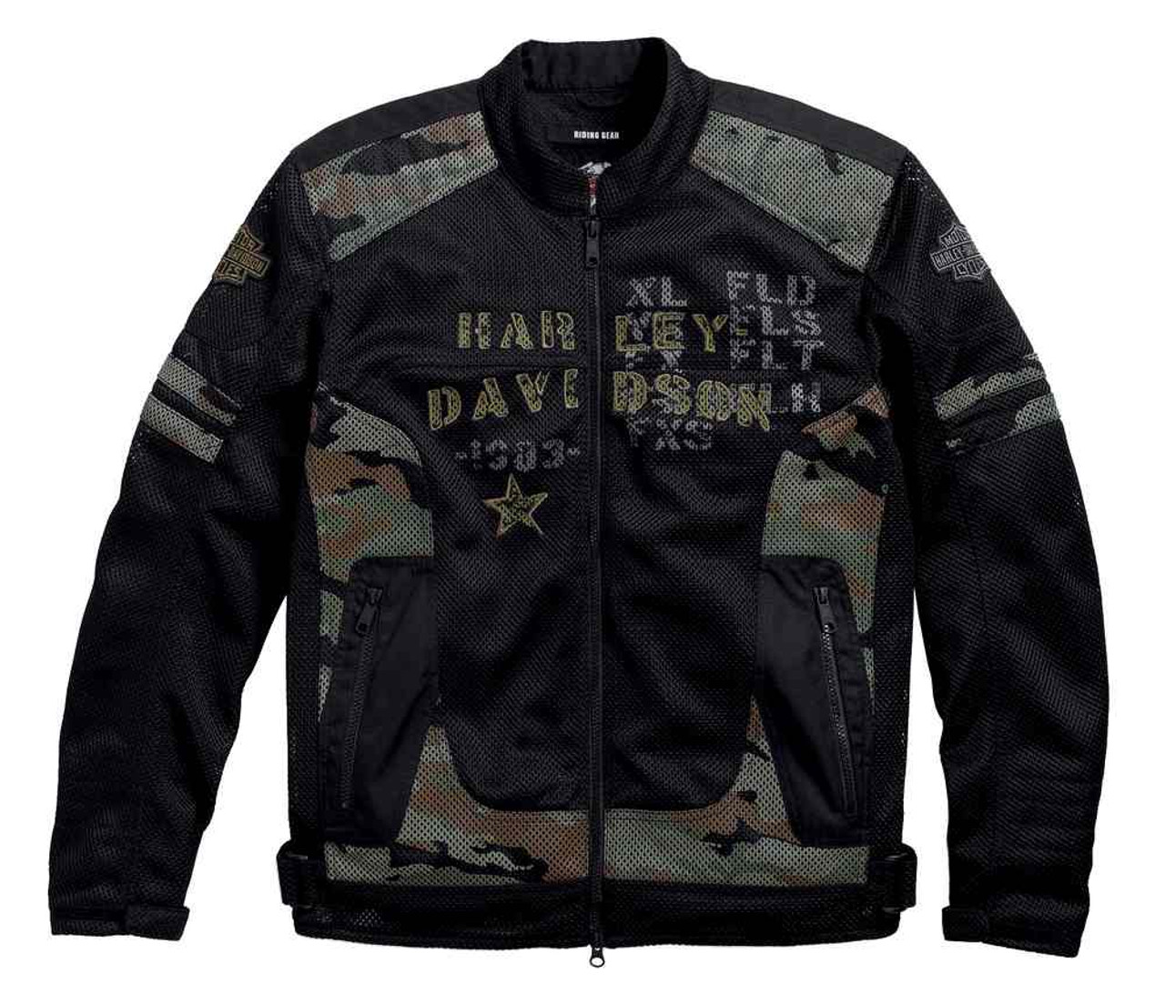 Harley Davidson Men's 2XL Camo Black Leather Jacket Read Description |  eBay