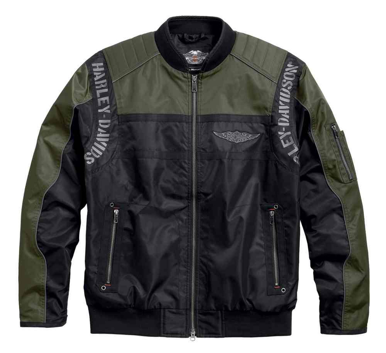 Harley-Davidson® Men's Warwick Colorblocked Nylon Bomber Jacket