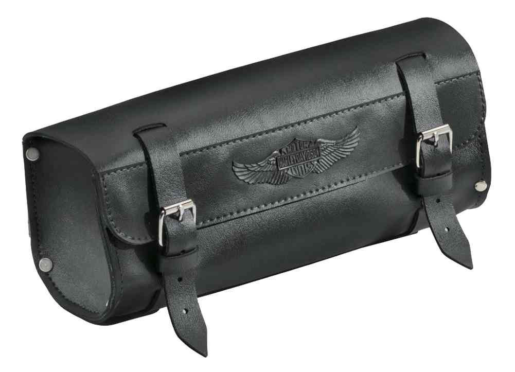 Harley Davidson Handlebar Fork Bag Durable Leather 11 inch Black 91743 87T Wisconsin Harley Davidson