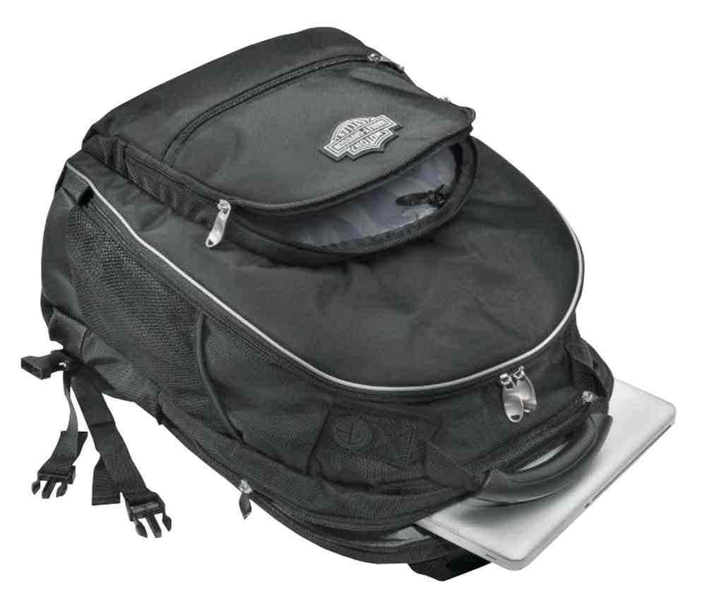 HarleyDavidson® Premium Sissy Bar Backpack, 14 x 13 x 18.5 inch, Black