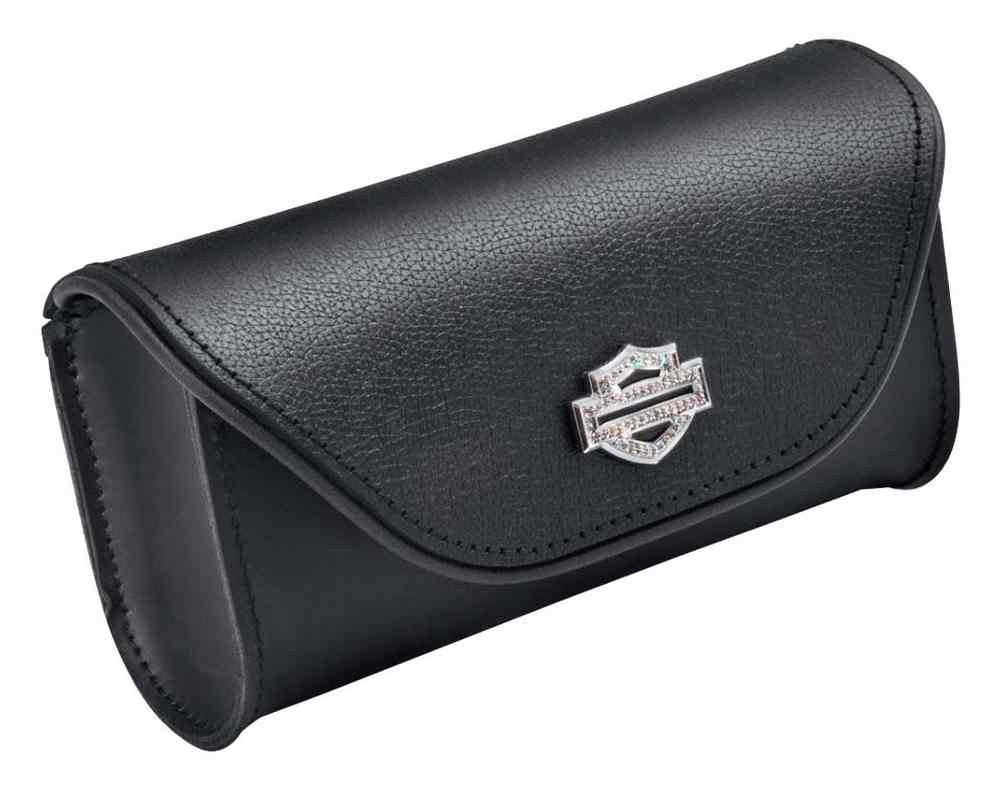 HarleyDavidson® Diamond Ice Bar & Shield Leather Windshield Bag, Black
