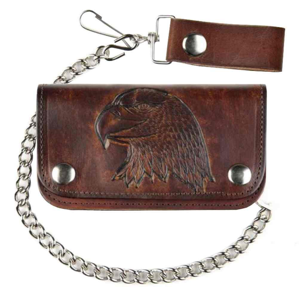 Biker Men's 6 in Embossed Eagle Head Antique Motorcycle Chain