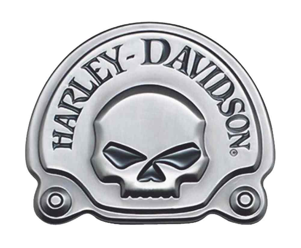 Harley-Davidson® Antique Nickel Willie G Skull Medallion, 3.625 x
