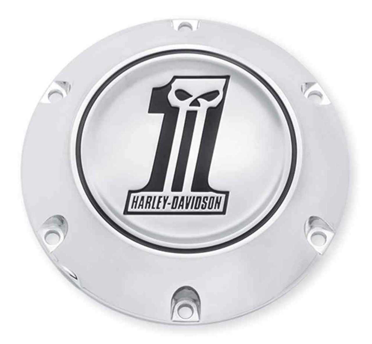 Harley-Davidson® Number One Skull Aluminum Derby Cover, Fits XL Models  25333-10 - Wisconsin Harley-Davidson