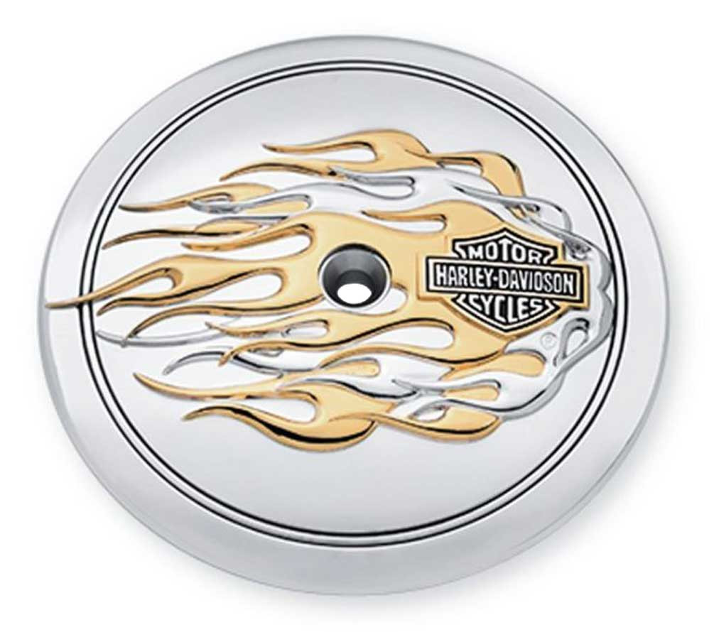 Harley-Davidson® B&S Gold Flames Air Cleaner Trim, Evolution 1340