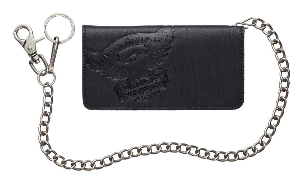 Harley-Davidson® Men's Embossed Eagle Biker Chain Leather Wallet
