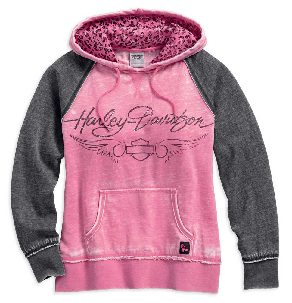 Harley-Davidson® Women's Pink Label Leopard Accent Hoodie, Hot