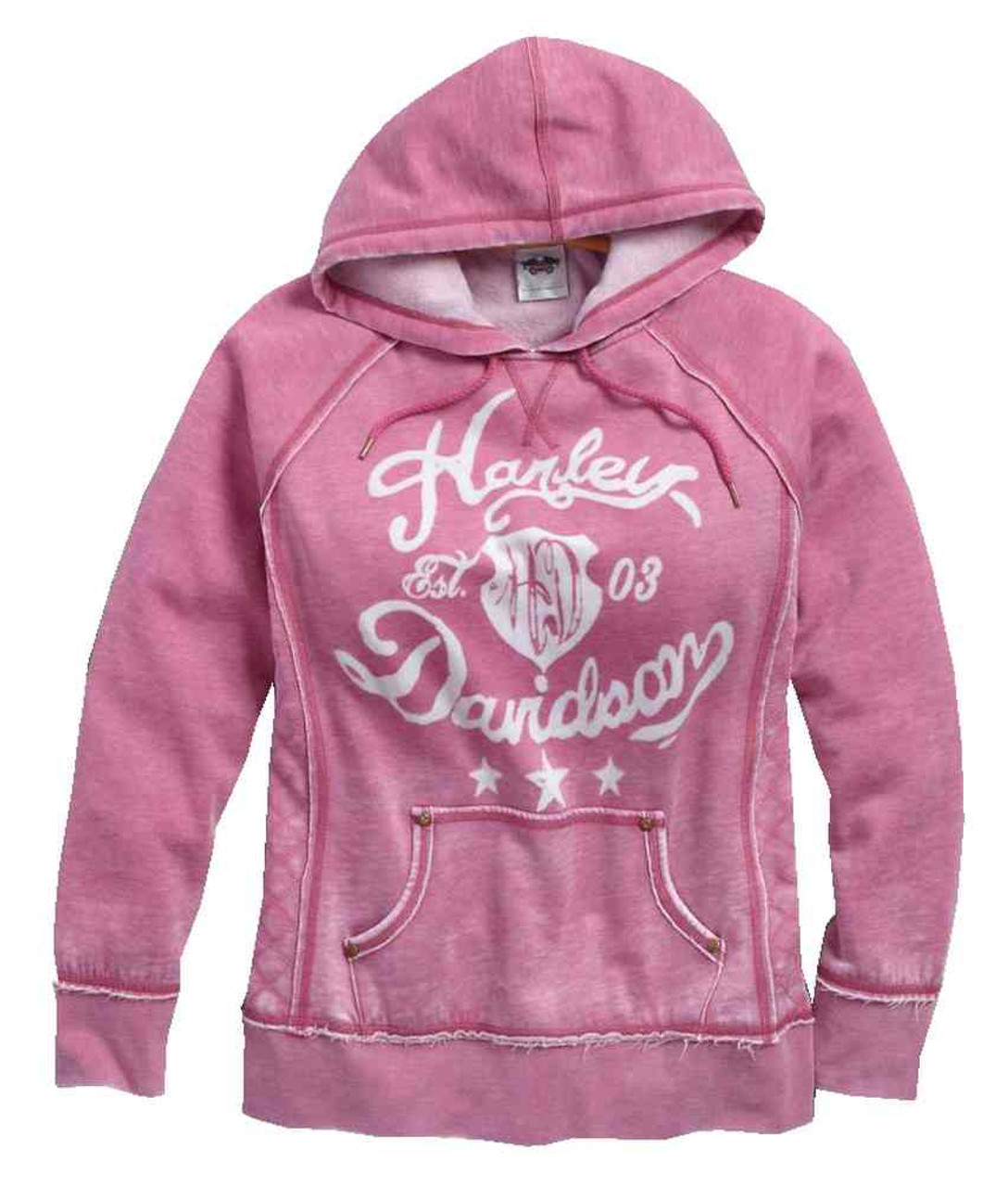 Harley Davidson® Womens Quilted Side Panel Pullover Hoodie Pink 96020 17vw Wisconsin Harley 7243