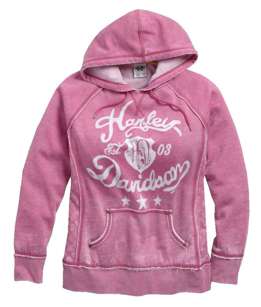 ピンク Harley Davidson パーカー Harley-Davidson® Women's Quilted Side Panel Pullover Hoodie, Pink