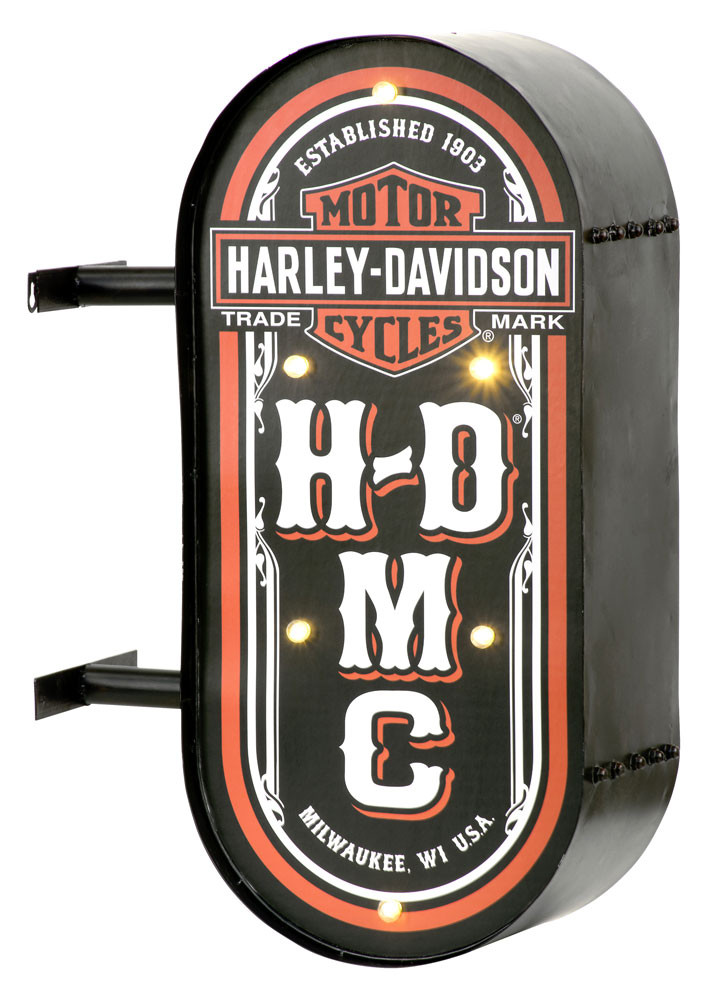 Harley-Davidson® HDMC Marquee Lite-Up Pub Sign, Distressed Steel