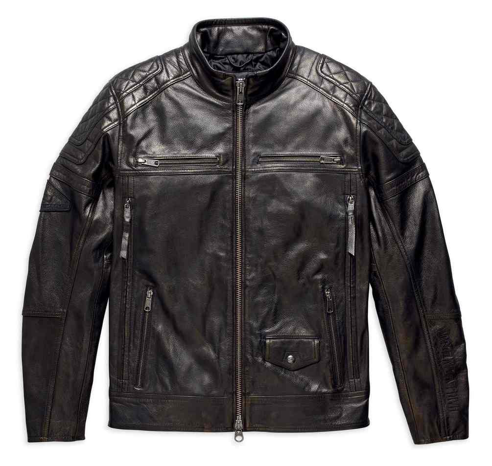 Harley-Davidson® Men's Benson Lightweight Leather Jacket, Black 1