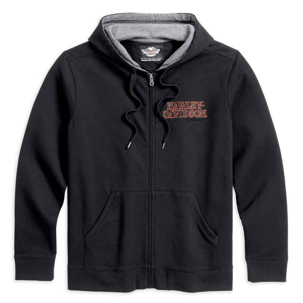 Harley-Davidson® Men's Burning Skull Zipper Hooded Sweatshirt
