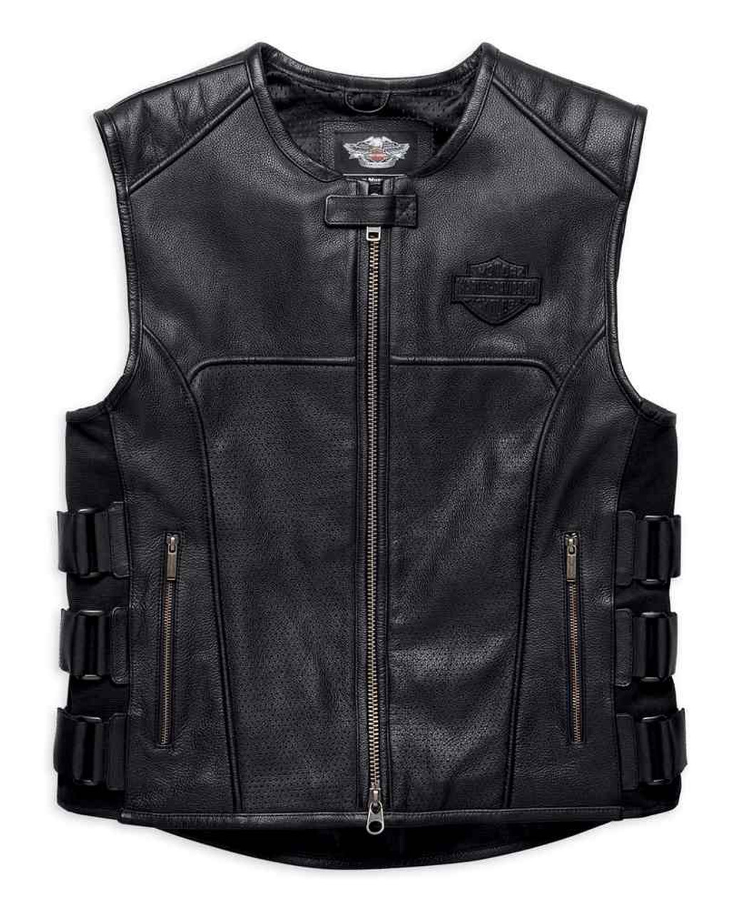 Harley-Davidson® Men's Swat II Genuine Leather Zippered Vest, Black ...