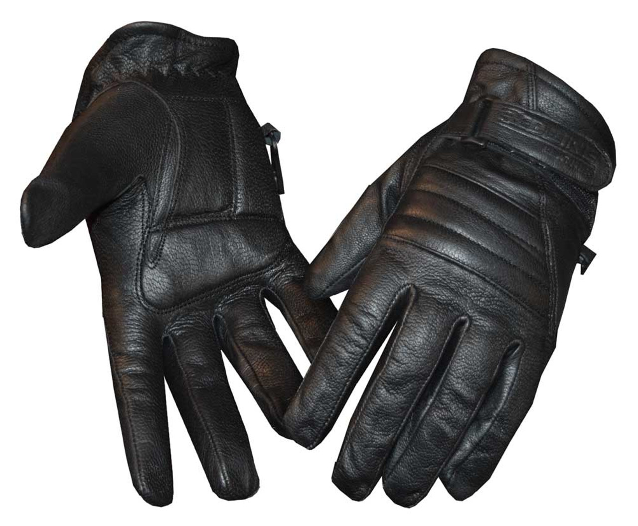 soft black leather gloves