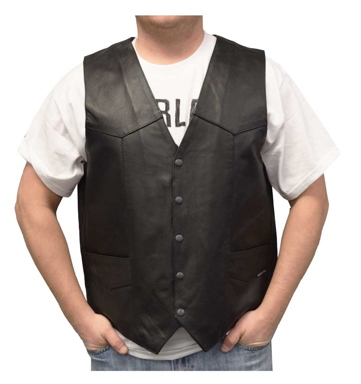 PU Leather Motorcycle Vest for Men Classic Vintage Riding Biker Vests Cut  Off Button Down Sleeveless Jacket with Pockets Black at  Men's  Clothing store