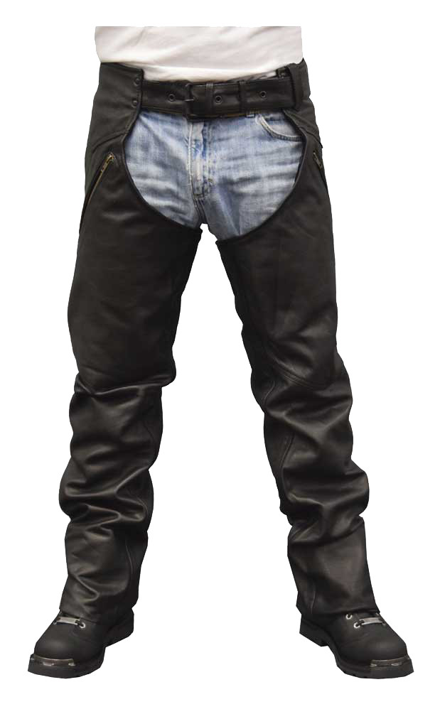 Redline Men's Classic Black Naked Leather Motorcycle Fully Lined