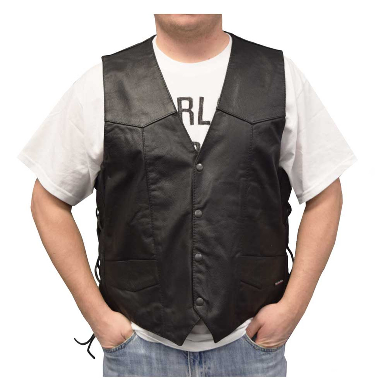 leather motorcycle vest