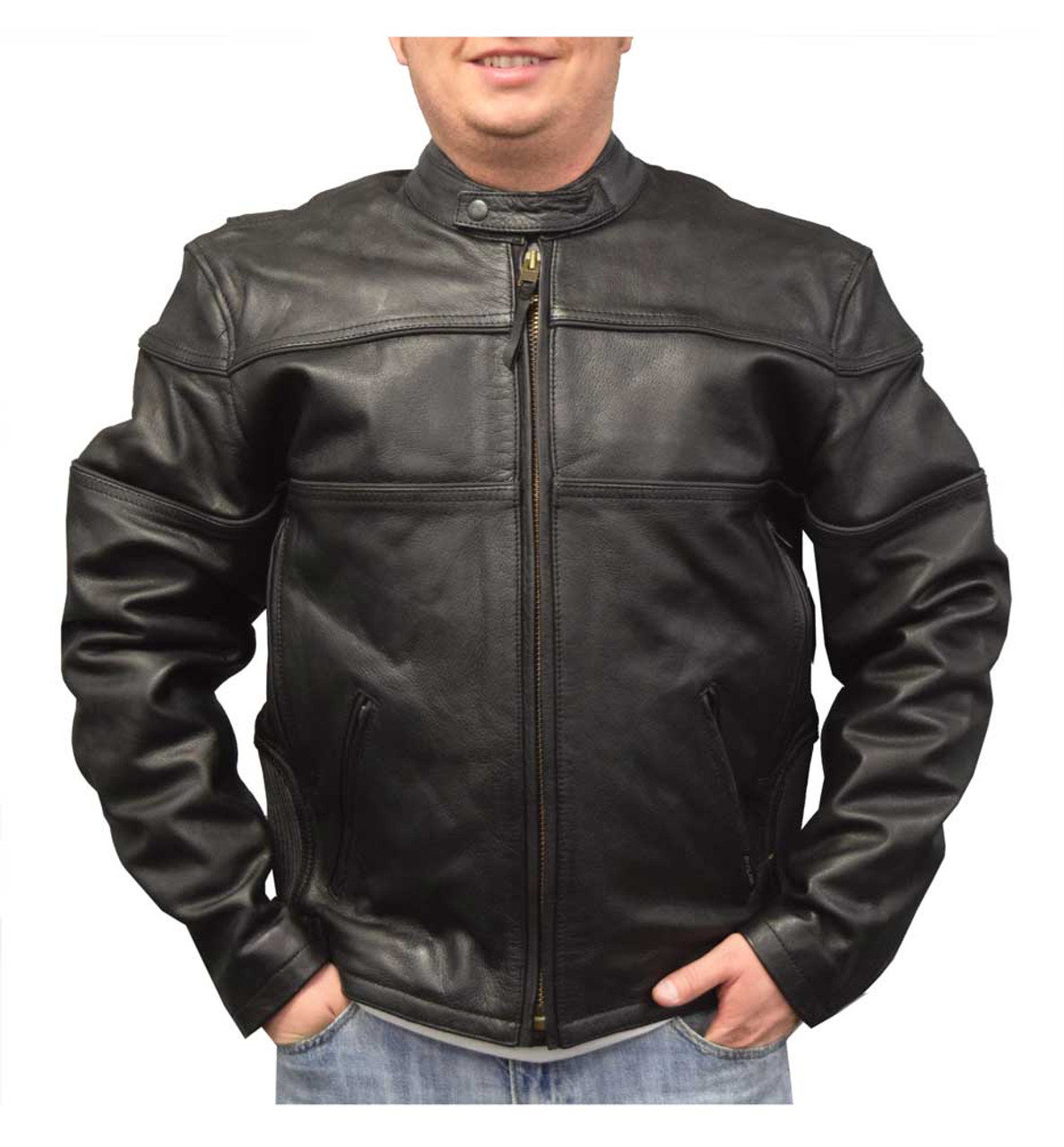 Redline Men's Cowhide Leather Motorcycle Jacket w/ Thinsulate