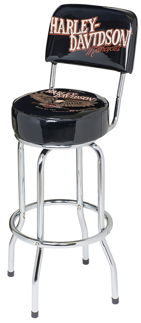 harley davidson bar stool with back