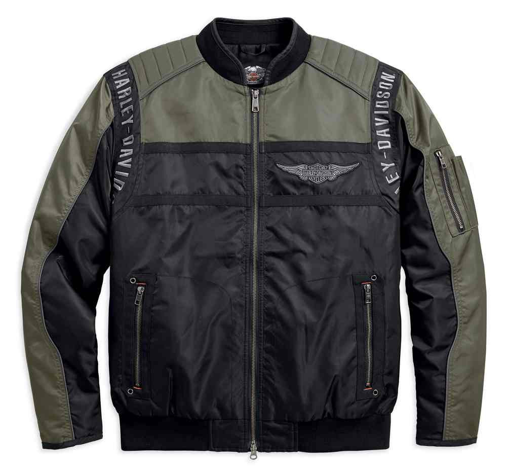 Harley-Davidson® Men's Mainstreet Colorblocked Nylon Bomber Jacket