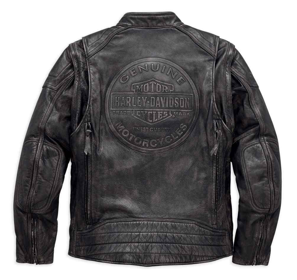 HarleyDavidson® Mens Dauntless Convertible Leather Jacket, Distressed