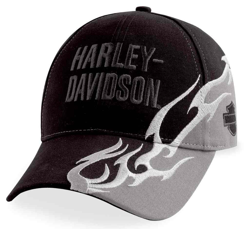 Harley-Davidson® Men's Embroidered Side Flame Baseball Cap, Black