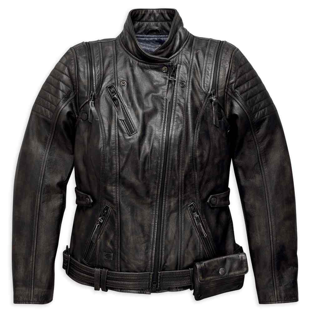 Harley-Davidson® Women's Brava Convertible Leather Jacket, Black