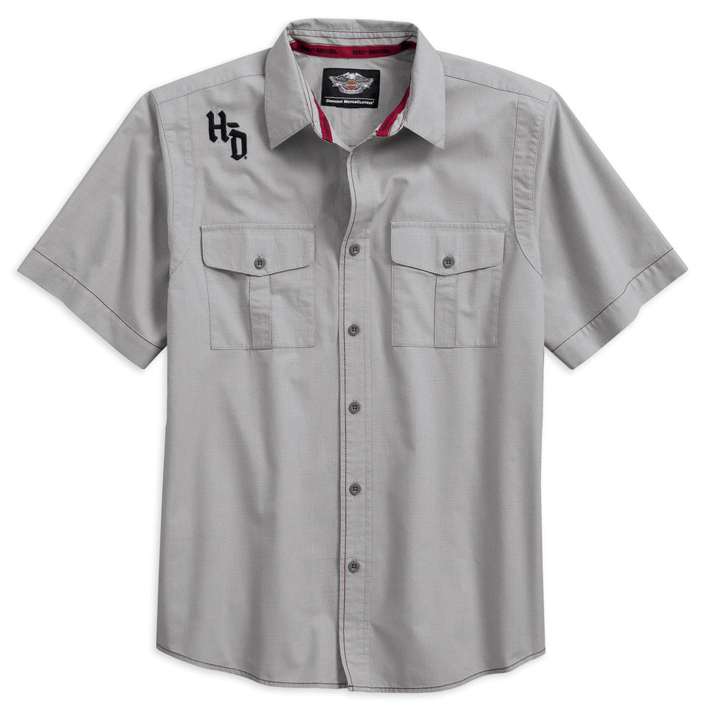 Harley-Davidson® Men's Contrast Stitch Short Sleeve Woven Shirt