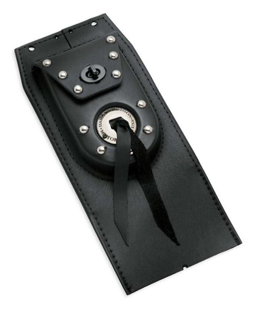 Harley-Davidson® Leather Tank Panel w/ Pouch: Concho & Chrome